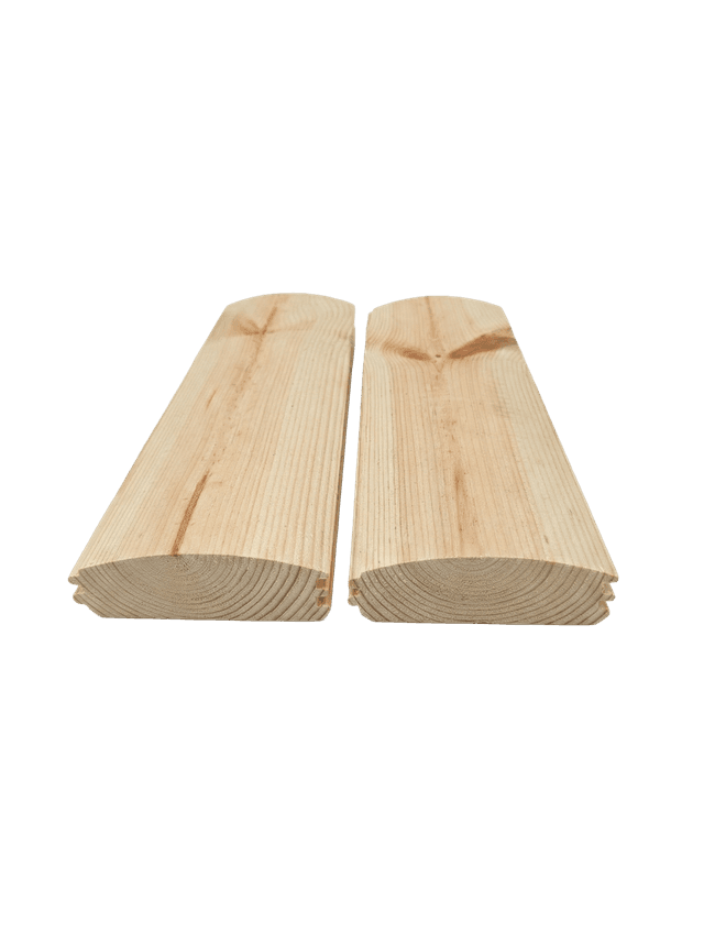 Lauko dailylentė – 45x140x4500 – Obliuota, Džiovinta, rąstinio namo imitacija – Pušis – B