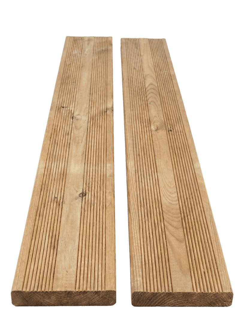 Terasinė lenta – 26x144x3000 – Impregnuota vakuminiu būdu, Rifliuota – Pušis – B
